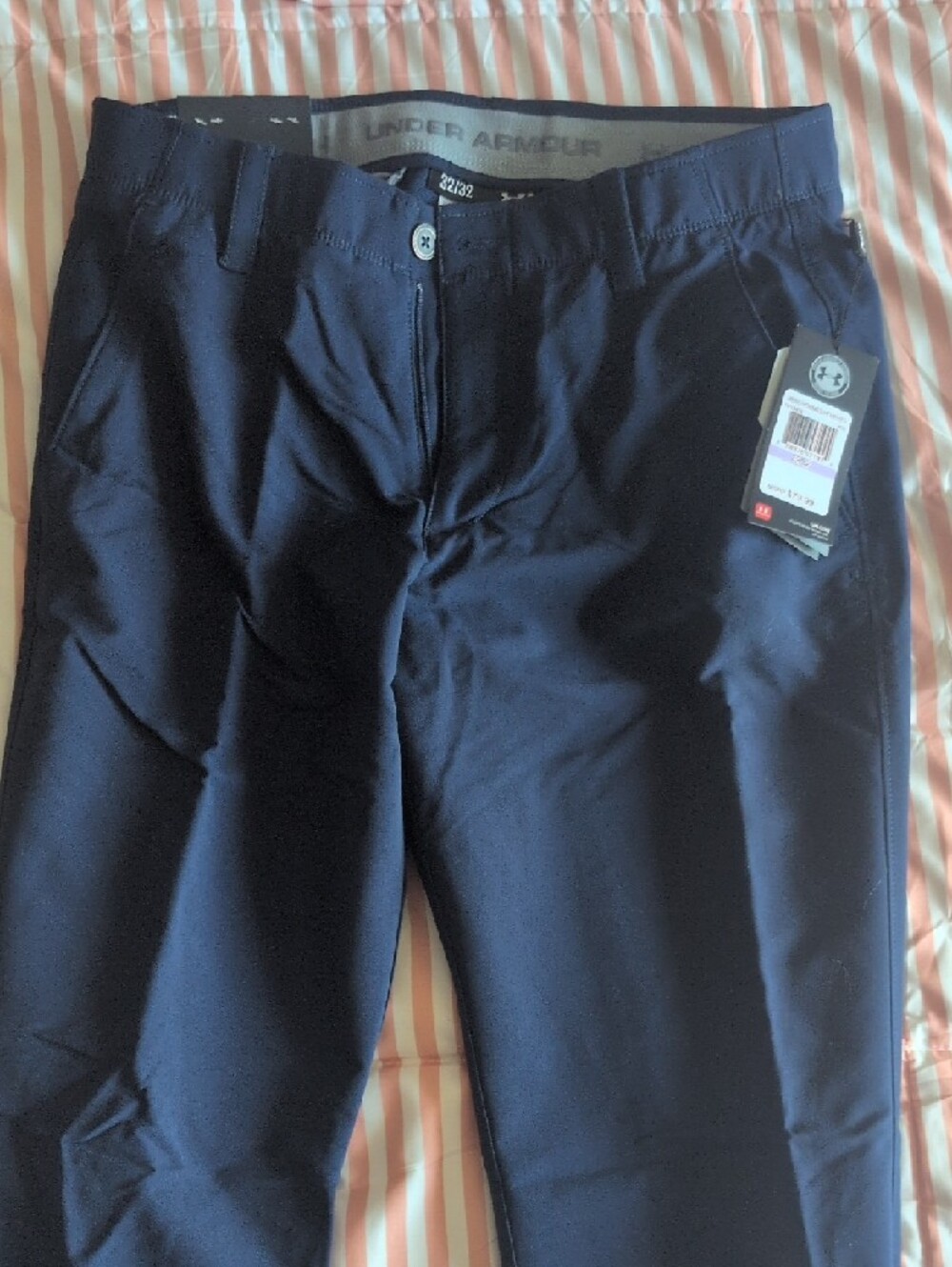 Under Armour Navy Tapered Athletic Golf Pants - Picture 3 of 9